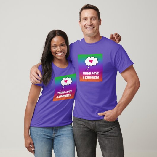Rainbow Think Amour et Kindness T-Shirt (Unisexe)
