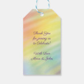 Rainbow Tie Dye Baby shower Cadeaulabel (Achterkant)