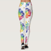 Rainbow Tie Dye Effect Naadloos Patroon Leggings (Achterkant)