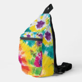 Rainbow Tie Dye Gepersonaliseerd Kleurrijk Sling Bag (Rechterhoek)