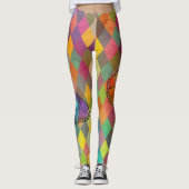 Rainbow Tie Dye Harlequin Herringbone & Butterfly Leggings (Voorkant)