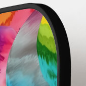 Rainbow Tie Dye Hearts Monogram Pickleball Paddle (Links Detail)