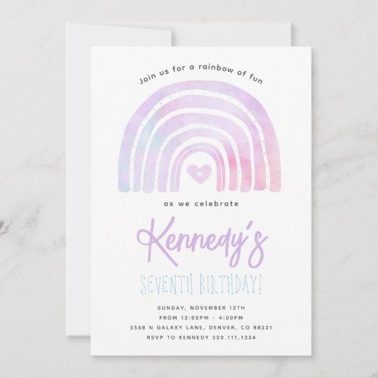 Rainbow Tie Dye Invitation à la fête d'anniversair (Devant)