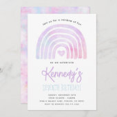 Rainbow Tie Dye Invitation à la fête d'anniversair (Devant / Derrière)