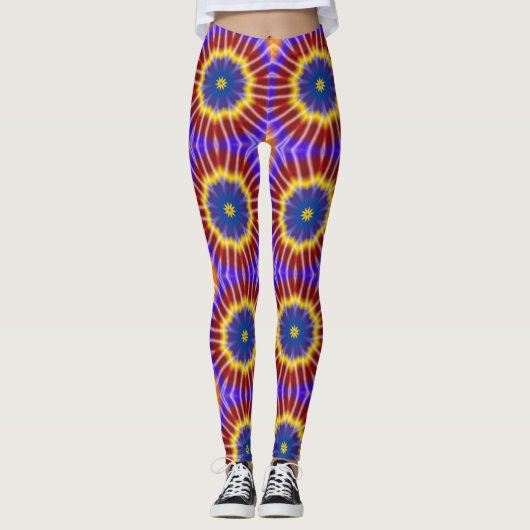 Rainbow Tie Dye Kaleidoscope Leggings (Devant)