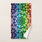 Rainbow Tie Dye Mandala Star (Serviette à main)