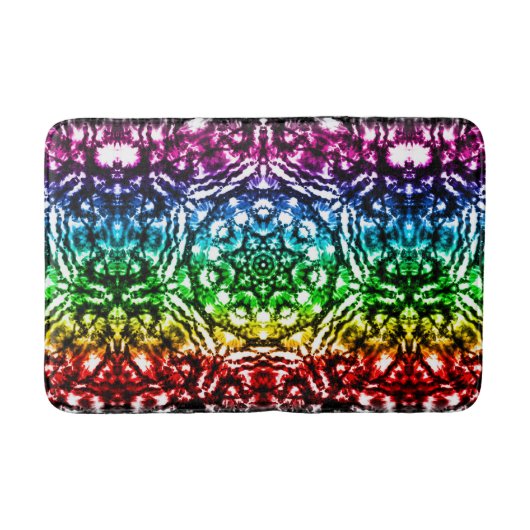 Rainbow Tie Dye Mandala Star Badmat (Voorkant)