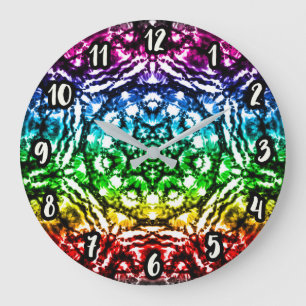 Rainbow Tie Dye Mandala Star Grote Klok