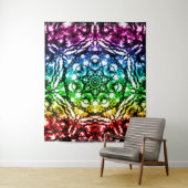 Rainbow Tie Dye Mandala Star Retro Wandkleed (In situ)