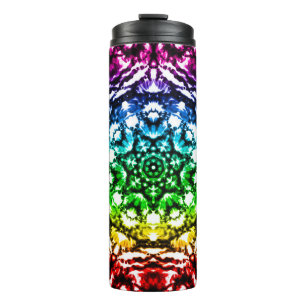 Rainbow Tie Dye Mandala Star Thermosbeker
