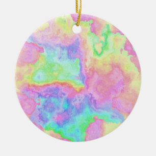 Rainbow Tie Dye Marble Stone Pastels Keramisch Ornament