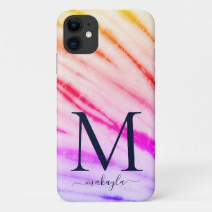 Rainbow Tie Dye Monogram iPhone 11 Hoesje