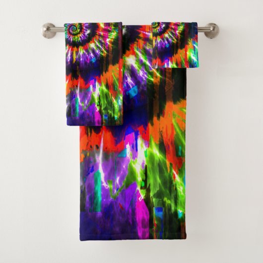 Rainbow Tie Dye Optical Illusitern Bad Handdoek (Insitu)