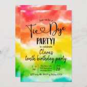 Rainbow Tie Dye Party Anniversaire Invitation (Devant / Derrière)