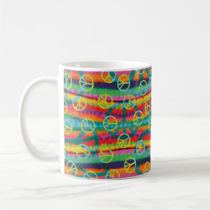 Rainbow Tie Dye Peace Signaleert Retro Koffiemok