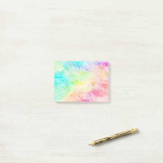 Rainbow Tie Dye Post-it® Notes (Op bureau)