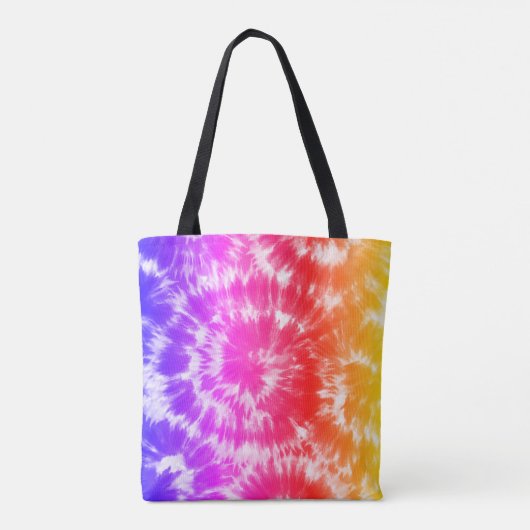 Rainbow Tie Dye Psychedelic Custom Name Draagtas (Achterkant)