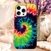 Rainbow Tie Dye Swirl Aangepaste naam Case-Mate iPhone Case