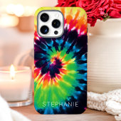 Rainbow Tie Dye Swirl Aangepaste naam Case-Mate iPhone Case