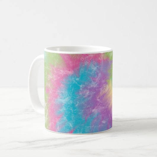 Rainbow Tie Dye Swirl Koffiemok (Voorkant links)