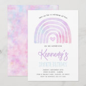 Rainbow Tie Dye verjaardagsfeestje uitnodiging (Voorkant / Achterkant)