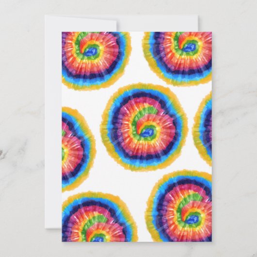 Rainbow Tiedye Invitation d'anniversaire (Dos)