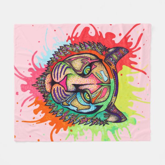 Rainbow Tiger Fleece Deken (Voorkant (Horizontaal))