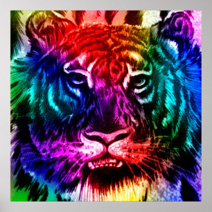 Rainbow Tiger Poster