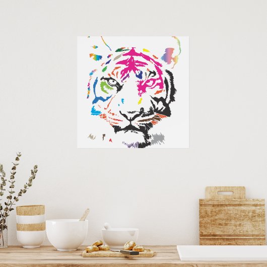 Rainbow Tiger Poster (Keuken)