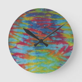 Rainbow Tiger Stripes Tie Dye PhatDyes Ronde Klok