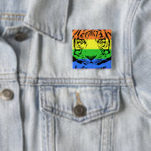 Rainbow Tiger Vierkante Button 5,1 Cm (In situ)