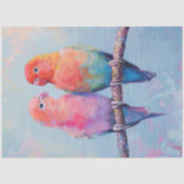 Rainbow Tortelduifjes Decoupage Tissuepapier (Voorkant)