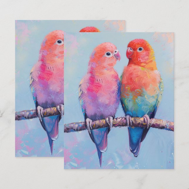 Rainbow Tortelduifjes Scrapbook Paper (Voorkant / Achterkant)