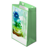 Rainbow Tree Gift Bag Klein Cadeauzakje (Voorkant Gekanteld)