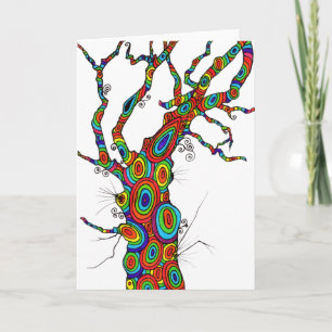 Rainbow Tree - kleurrijke verjaardagskaart Kaart