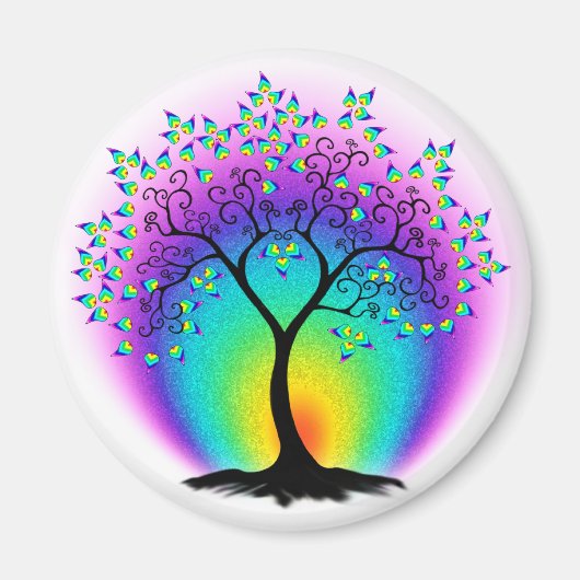 Rainbow Tree of Life Magnet Magneet (Voorkant)