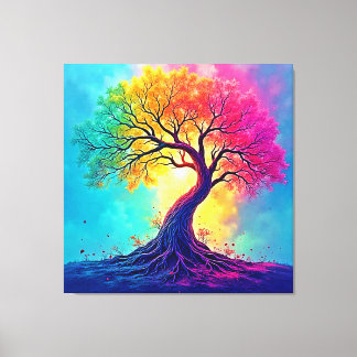 Rainbow Tree: Roots of Infinite Hope Art Canvas Afdruk