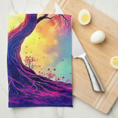 Rainbow Tree: Roots of Infinite Hope Art Theedoek (Quarter Fold)