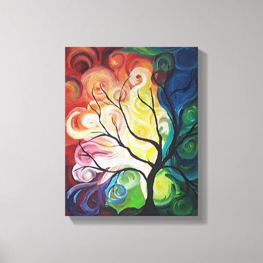 Rainbow Tree schilderij op Canvas print van JPDeny (Voorkant)
