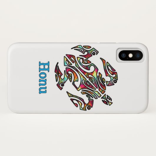 Rainbow Tribal Hawaiian Zee Turtle Case-Mate iPhone Case (Achterkant (horizontaal))