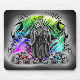 Rainbow Tribal Skull Grim Reaper Mousepad Muismat