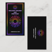 Rainbow Tribal Sun Carte de visite 4 (Devant / Derrière)
