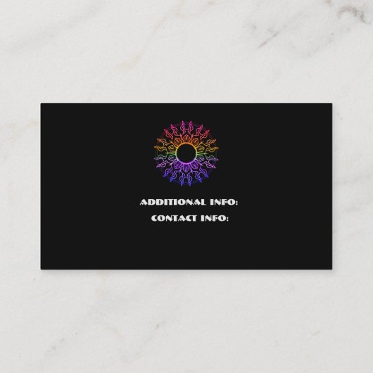 Rainbow Tribal Sun Visitekaartje 3 (Achterkant)