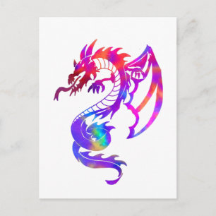 Rainbow Tribal Tattoo Dragon Briefkaart