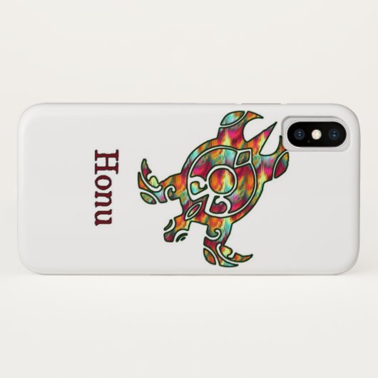 Rainbow Tribal Zee Turtle on White Case-Mate iPhone Case (Achterkant (horizontaal))
