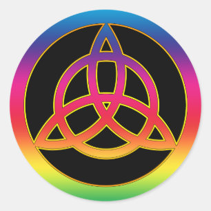 RAINBOW TRINITY KNOOP RONDE STICKER