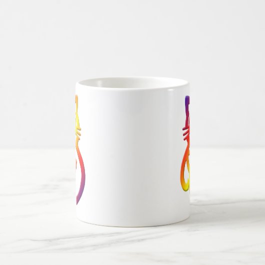 Rainbow Trinity Knot Celtic Cat Mug (Centre)