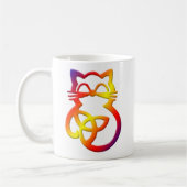 Rainbow Trinity Knot Celtic Cat Mug (Gauche)