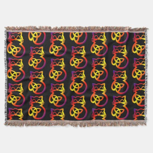 Rainbow Trinity Knot Celtic Cat Throw Blanket Deken (Voorkant)