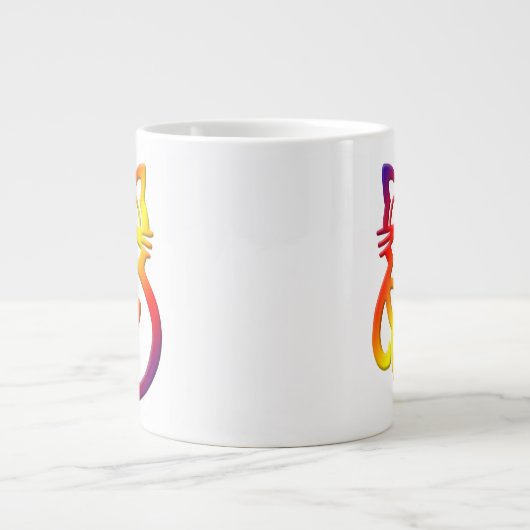 Rainbow Trinity Knot Celtic Chat Jumbo Mug (Devant)